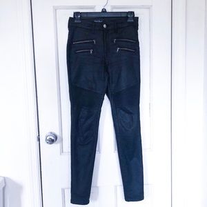 Black pleather MOTO stretchy pants